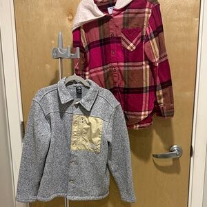 The North Face Red and Brown Plaid Kids Shirt